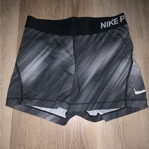 Grey Nike Pros Spandex Shorts